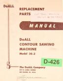 DoAll-Doall 36-2, Contour Sawing machine Replacement Parts Manual Vintage 1938-36-36-2-01
